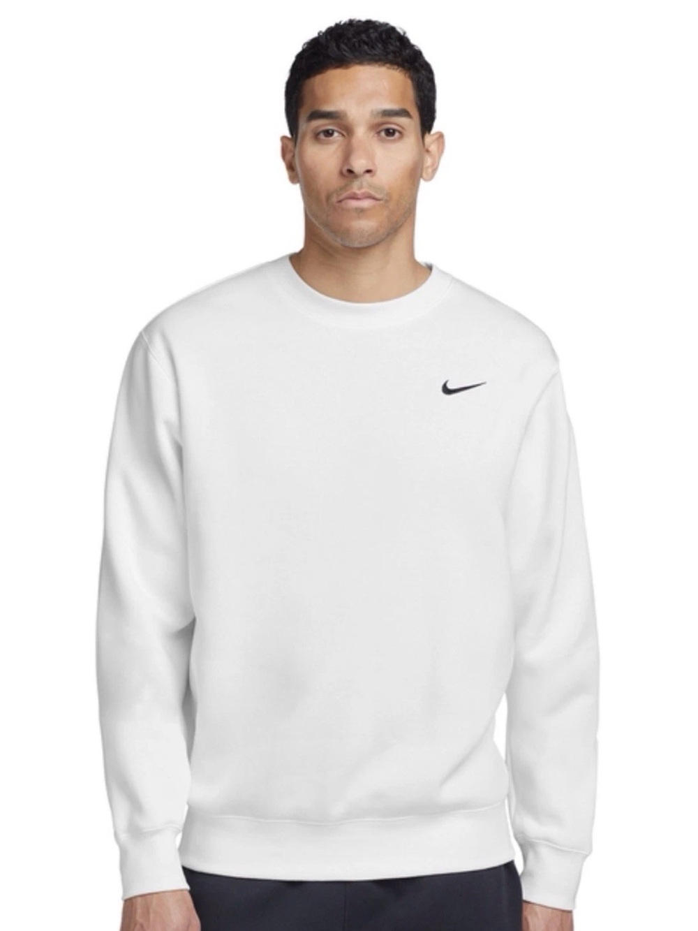 BNWT Nike men’s solo swoosh crew neck white sweatshirt size Large
